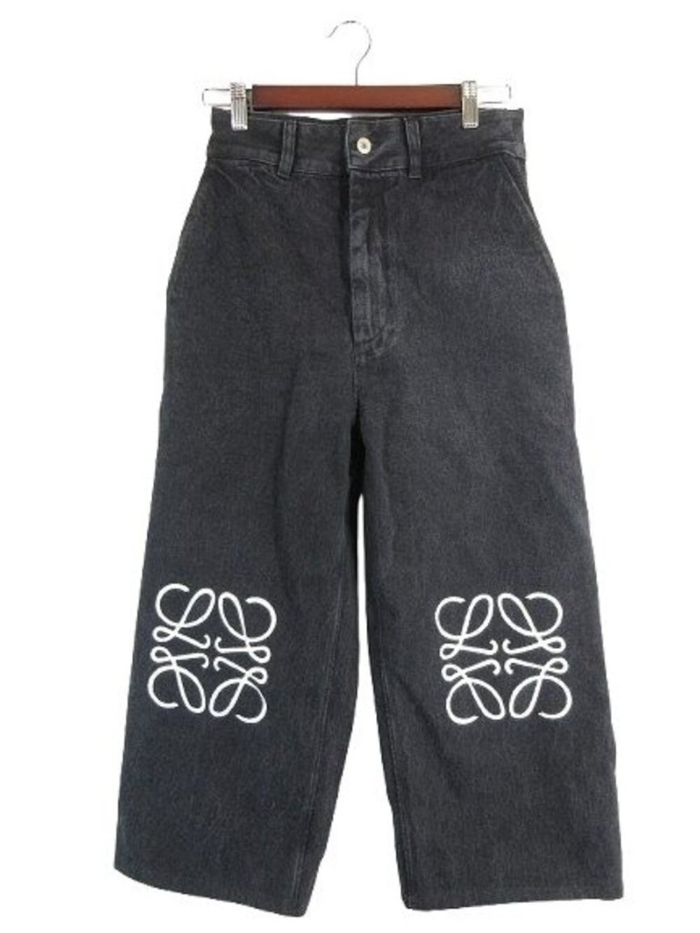 Loewe Denim Pants Embroidery Ankle Black 34